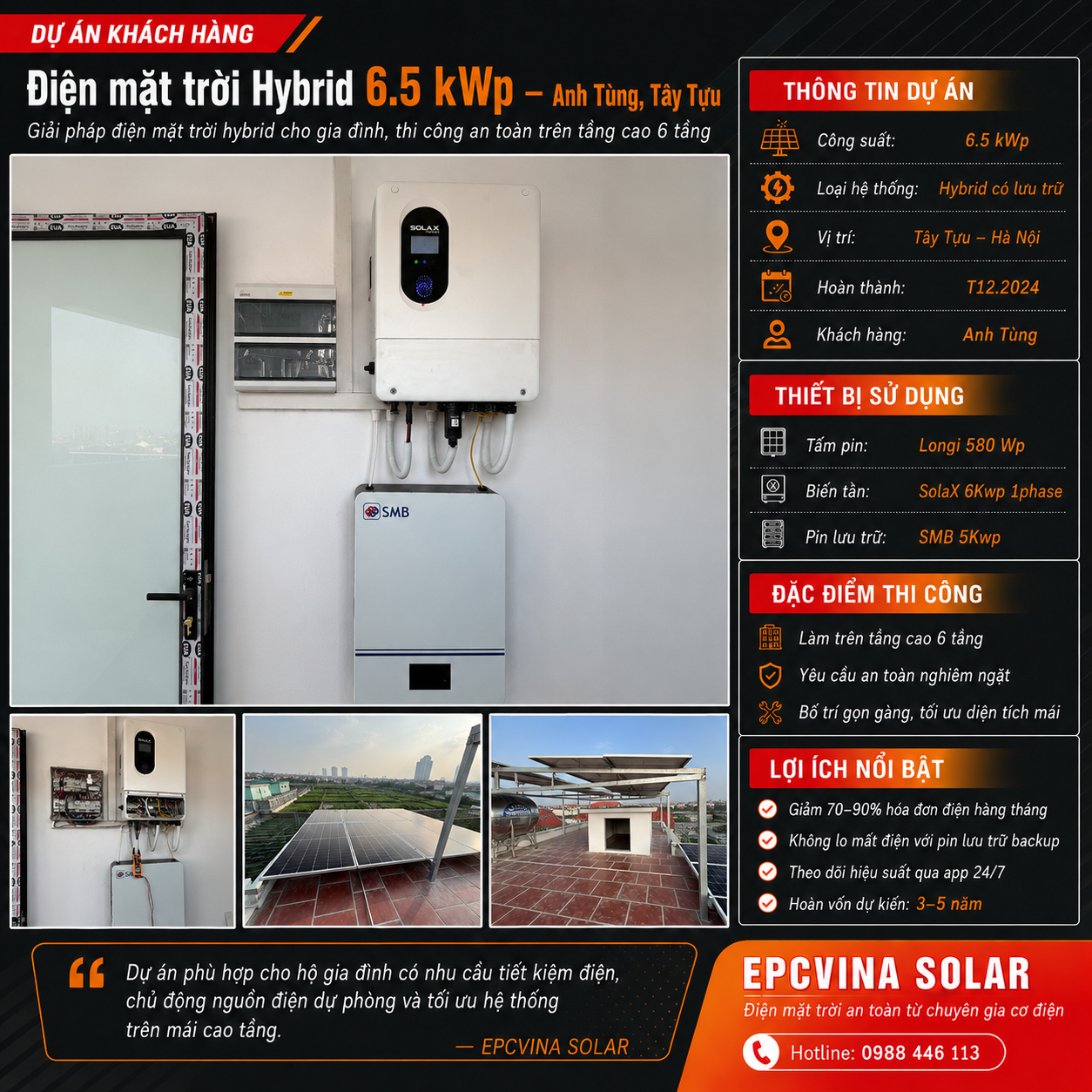Dự án Hybrid 15 kWp - Anh Trung Bắc Từ Liêm