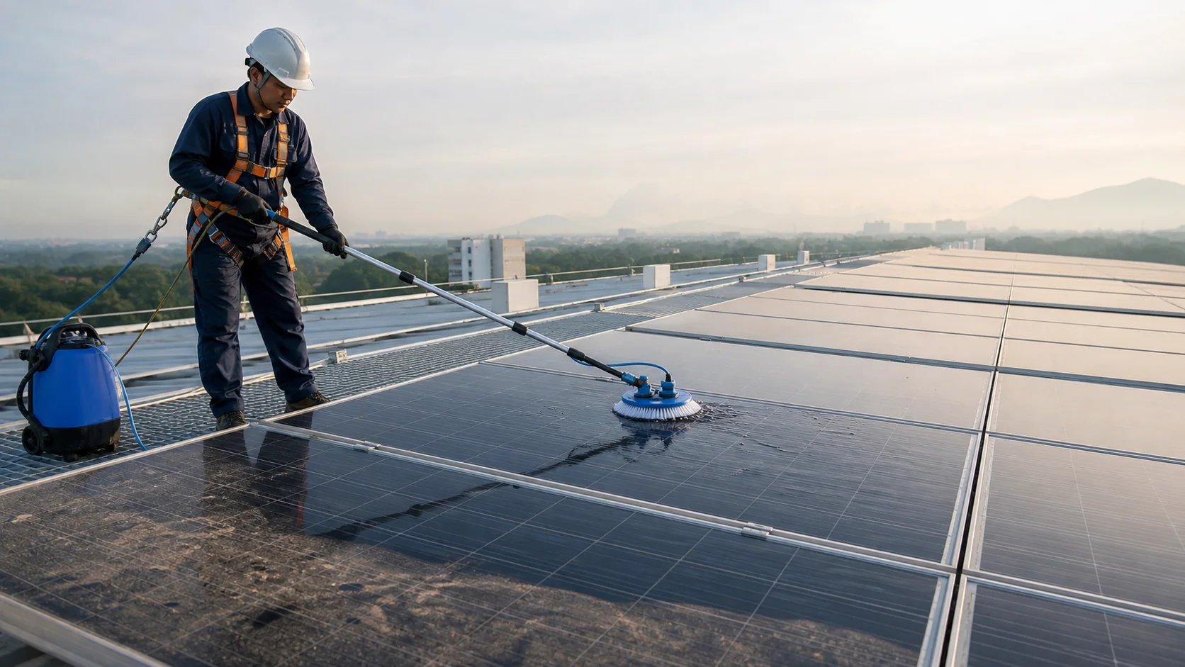 Vệ sinh tấm pin mặt trời chuyên nghiệp