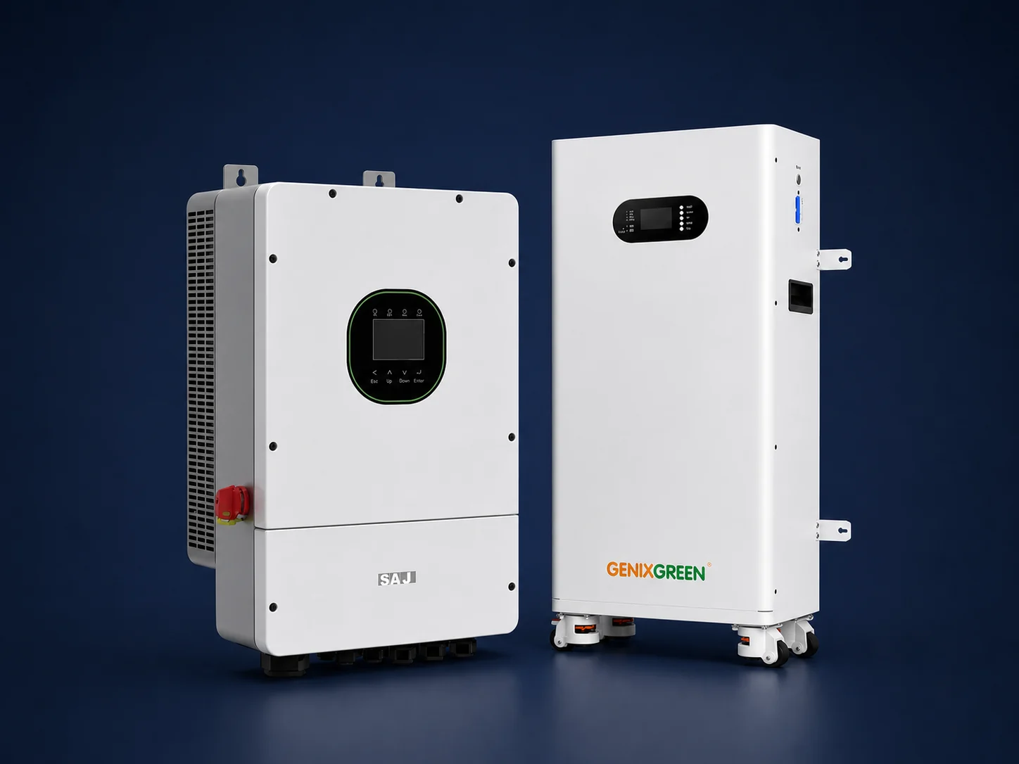 Hệ thống Hybrid gồm biến tần SAJ và pin lưu trữ GENIXGREEN