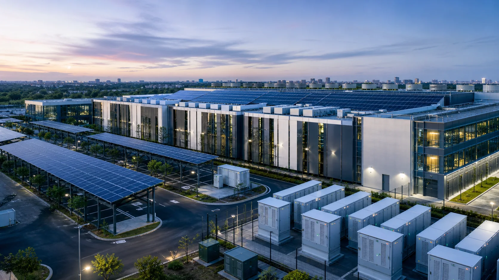 Data center powered by solar energy